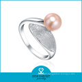 2015 Charming Silver Fresh Water Pearl Couple Ring (R-0261)